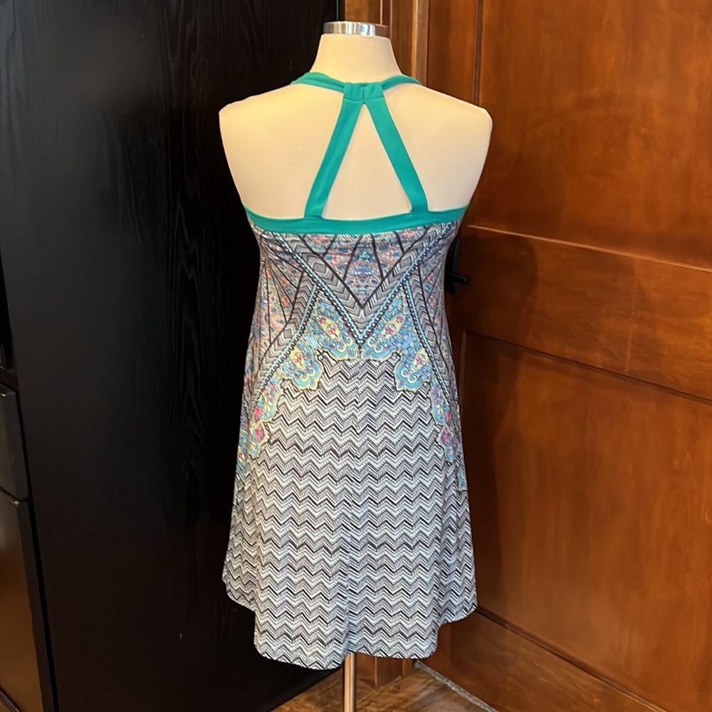 PRANA quinn dress sleeveless a line sporty athletic geometric colorful - Picture 2 of 4